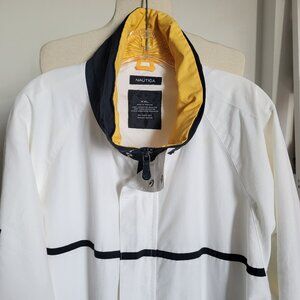 Nautica NS-83 White Zip-Up Vintage Jacket (Size: XXL)